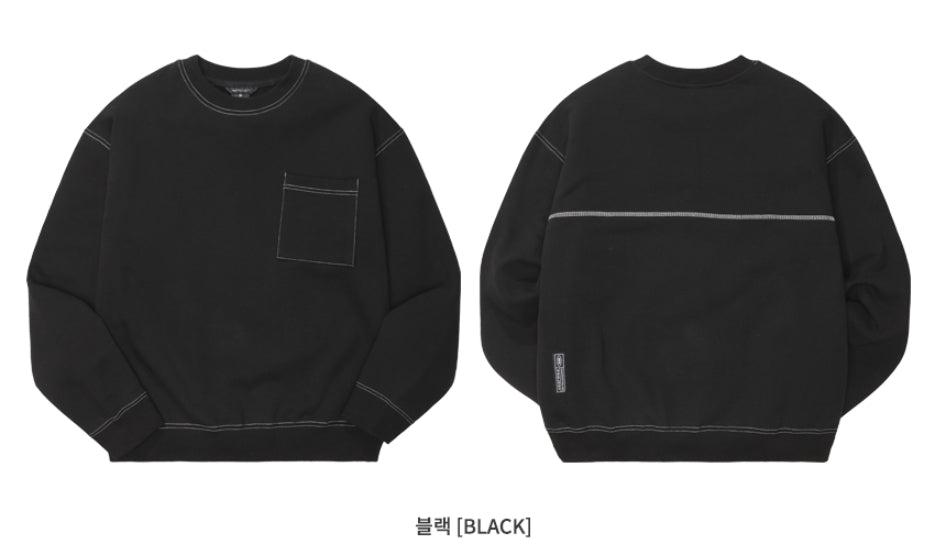 ダブルユーブイプロジェクト(WV PROJECT) SPORTY STITCH SWEATSHIR BLACK  JSMT7319