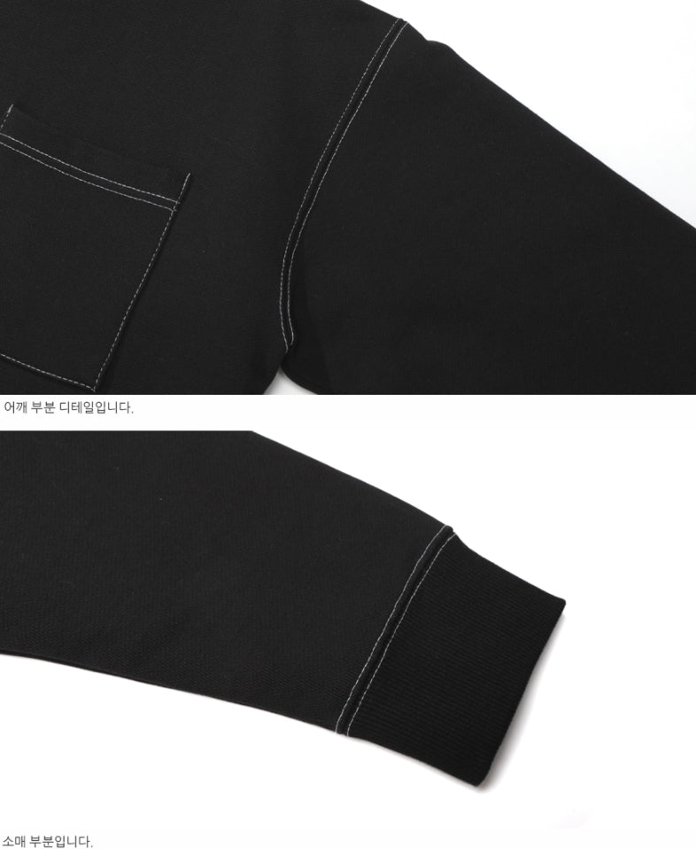 ダブルユーブイプロジェクト(WV PROJECT) SPORTY STITCH SWEATSHIR BLACK  JSMT7319