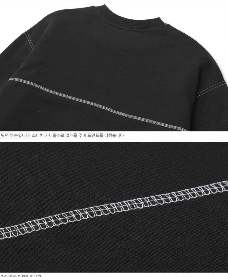 ダブルユーブイプロジェクト(WV PROJECT) SPORTY STITCH SWEATSHIR BLACK  JSMT7319