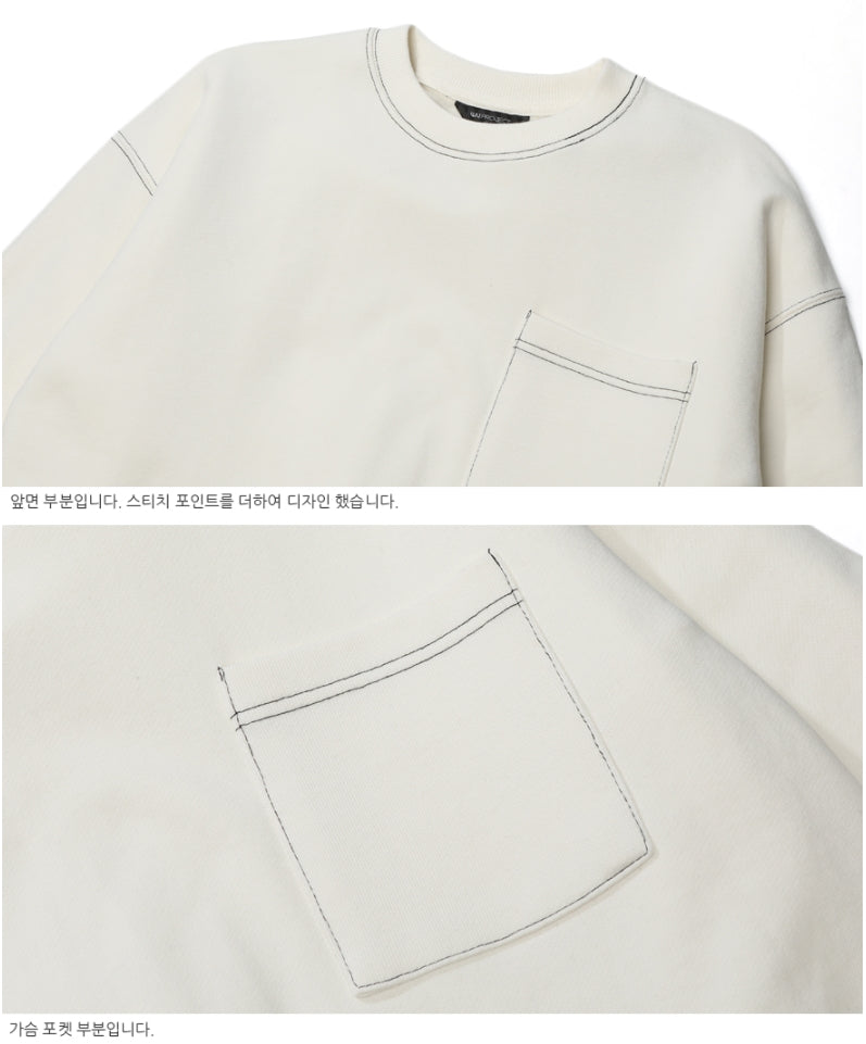 ダブルユーブイプロジェクト(WV PROJECT) SPORTY STITCH SWEATSHIR IVORY JSMT7319