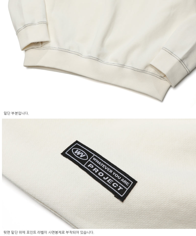 ダブルユーブイプロジェクト(WV PROJECT) SPORTY STITCH SWEATSHIR IVORY JSMT7319