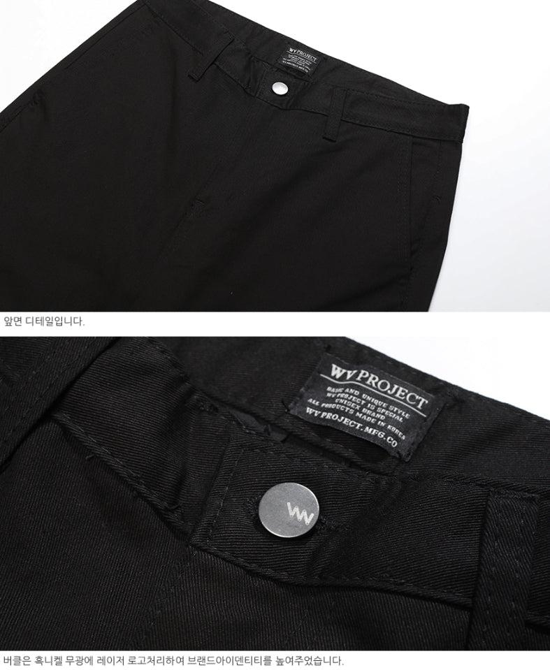 ダブルユーブイプロジェクト(WV PROJECT)WIDE CHINO PANTS BLACK CRLP7330