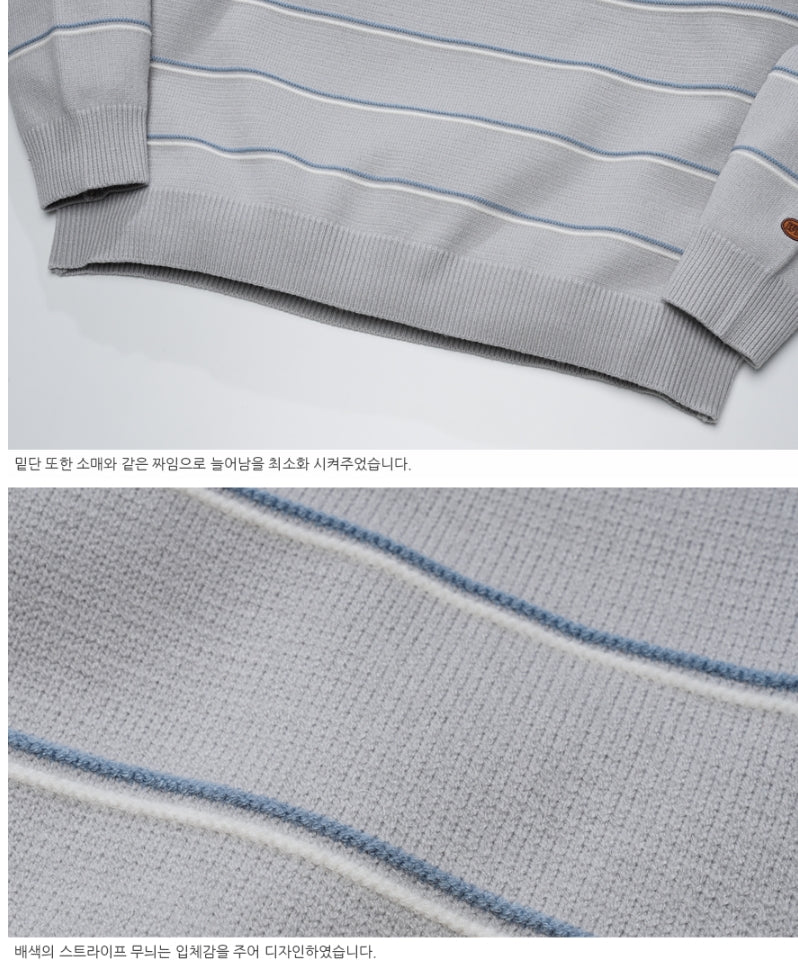 ダブルユーブイプロジェクト(WV PROJECT)BLANC STRIPE KNIT GRAY MJKN7310