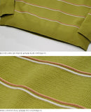 ダブルユーブイプロジェクト(WV PROJECT)BLANC STRIPE KNIT OLIVE MJKN7310