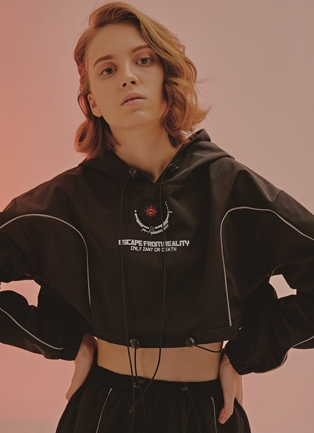 オージーオーディー(OZOD) LIGHT PIPING CROP HOODY
