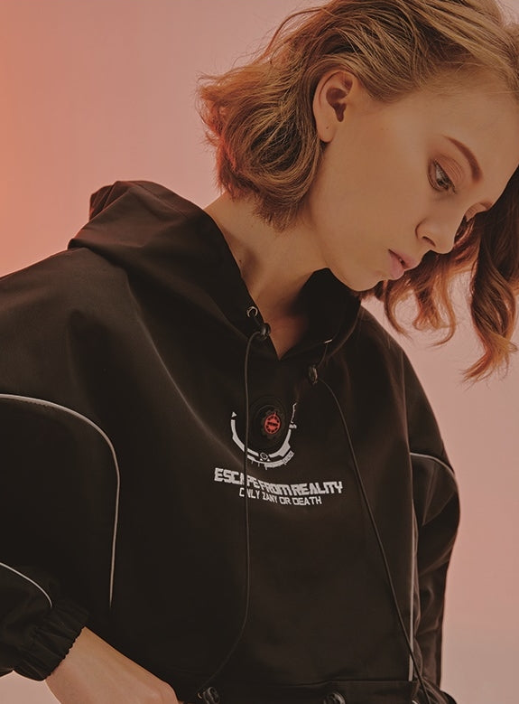 オージーオーディー(OZOD) LIGHT PIPING CROP HOODY