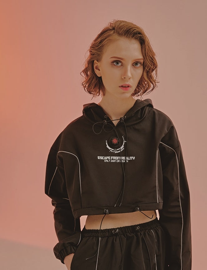 オージーオーディー(OZOD) LIGHT PIPING CROP HOODY