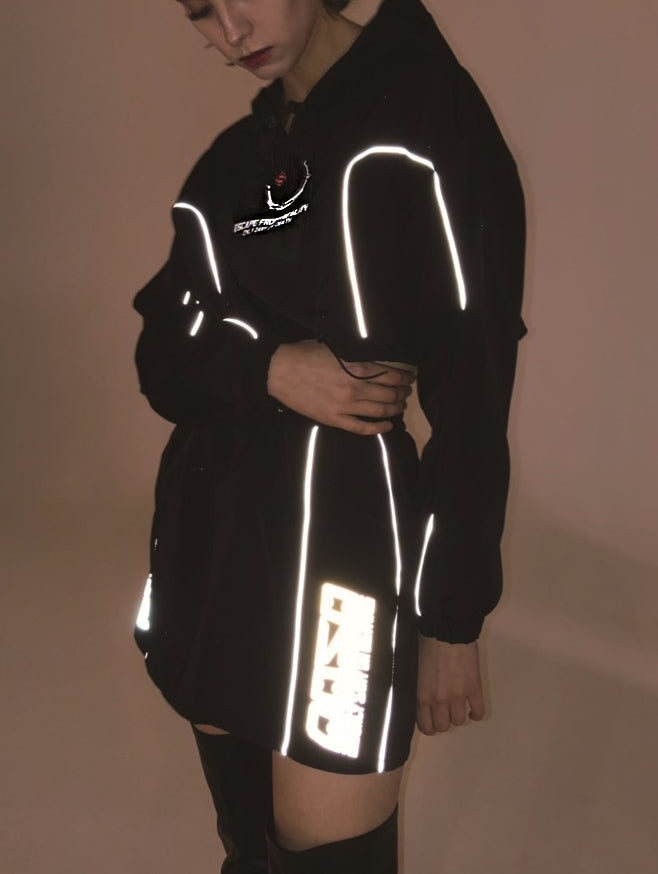 オージーオーディー(OZOD) LIGHT PIPING CROP HOODY