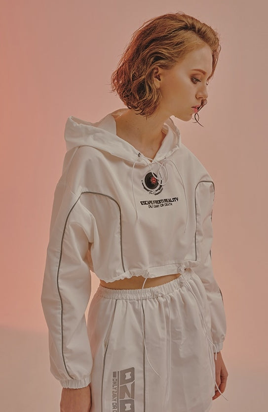 オージーオーディー(OZOD) LIGHT PIPING CROP HOODY