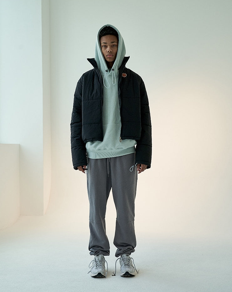 オベルー(OVERR)  19FW RUBBER PATCH BLACK SHORT PADDING