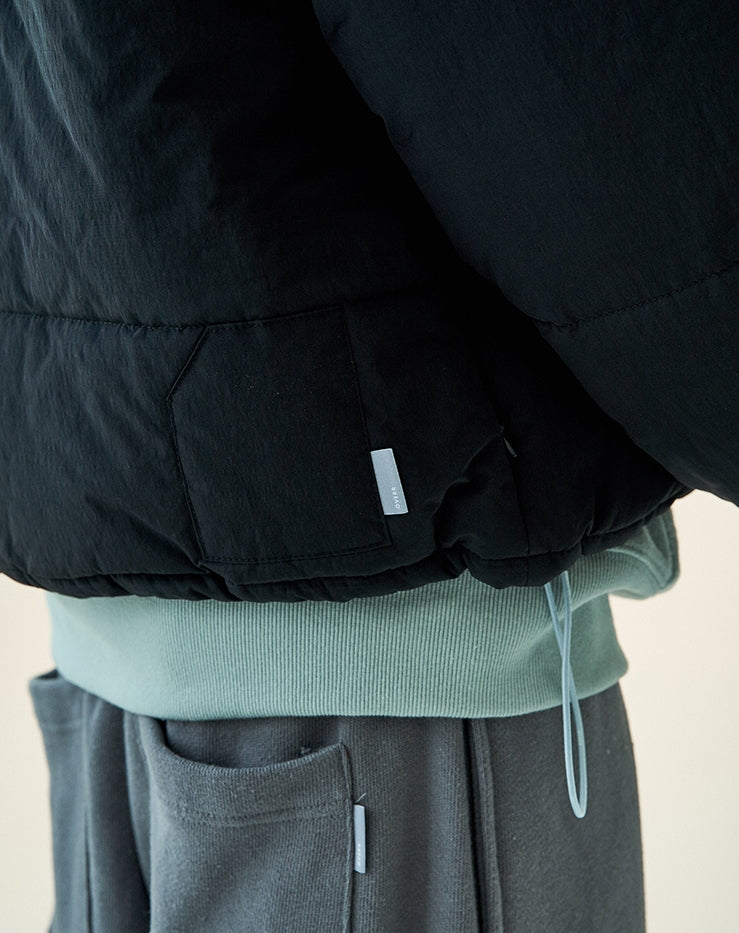 オベルー(OVERR)  19FW RUBBER PATCH BLACK SHORT PADDING