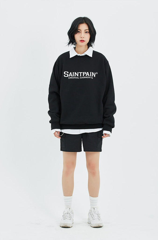 セイントペイン(SAINTPAIN)  SP OG LOGO CREW NECK-BLACK