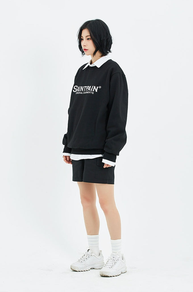 セイントペイン(SAINTPAIN)  SP OG LOGO CREW NECK-BLACK
