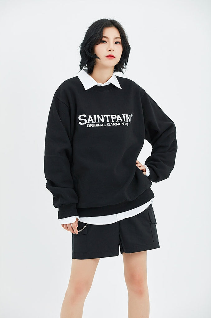 セイントペイン(SAINTPAIN)  SP OG LOGO CREW NECK-BLACK