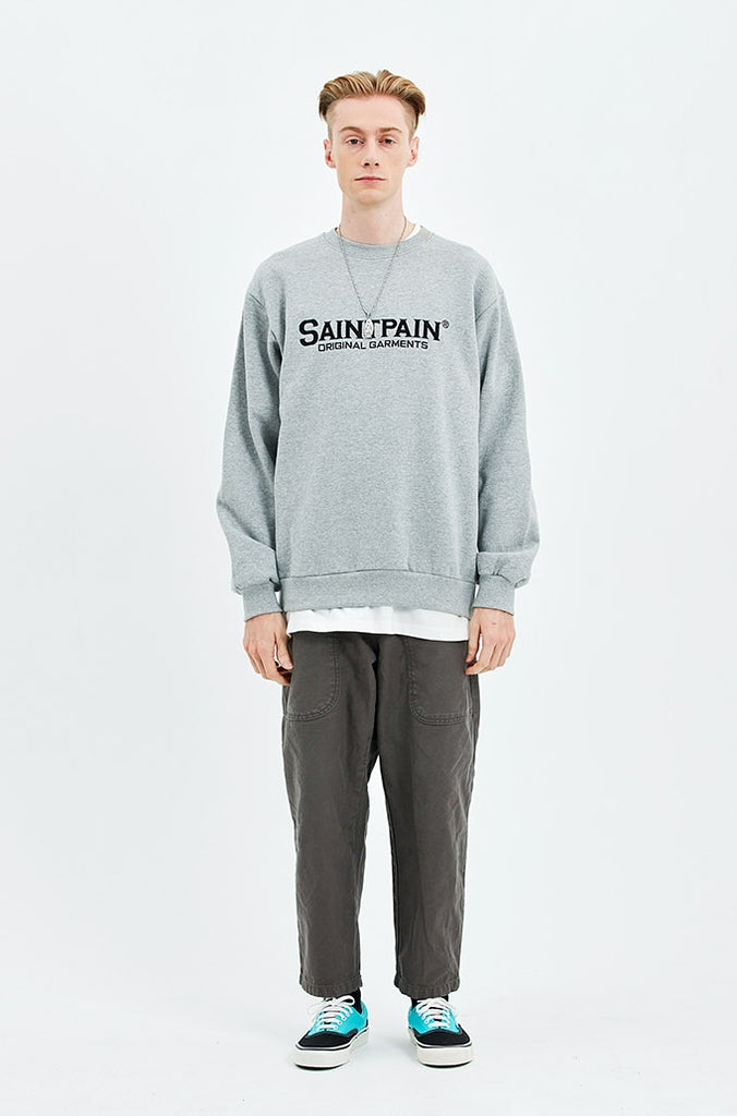 セイントペイン(SAINTPAIN)  SP OG LOGO CREW NECK-GRAY