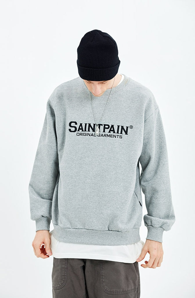 セイントペイン(SAINTPAIN)  SP OG LOGO CREW NECK-GRAY