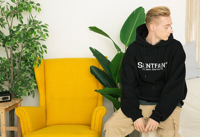 セイントペイン(SAINTPAIN)  SP OG LOGO HOOD-BLACK