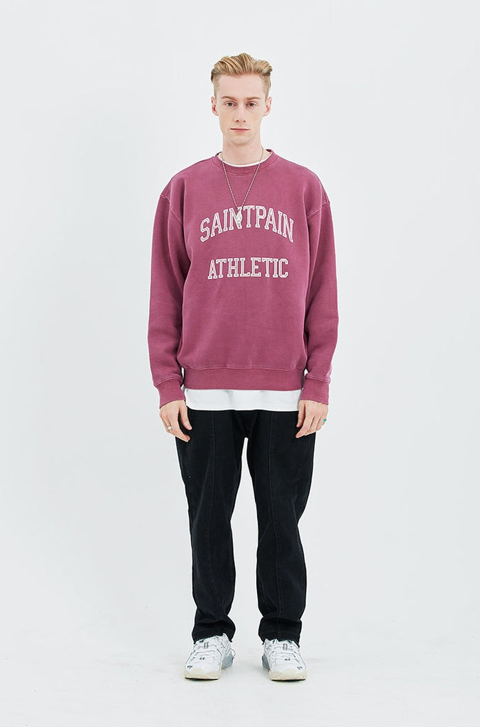 セイントペイン(SAINTPAIN) SP ATHLETIC PIGMENT CREWNECK-WINE