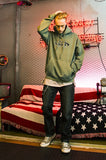 セイントペイン(SAINTPAIN)  SP SAINT LOGO PIGMENT HOOD-KHAKI