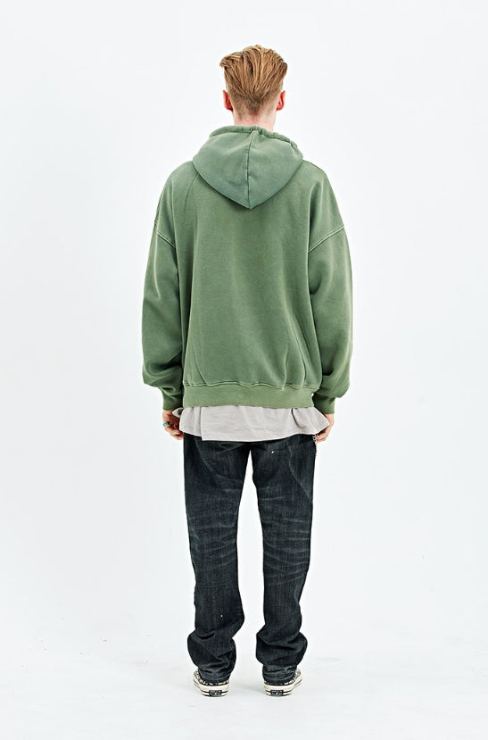 セイントペイン(SAINTPAIN)  SP SAINT LOGO PIGMENT HOOD-KHAKI
