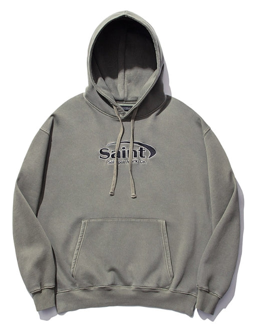 セイントペイン(SAINTPAIN)  SP SAINT LOGO PIGMENT HOOD-KHAKI
