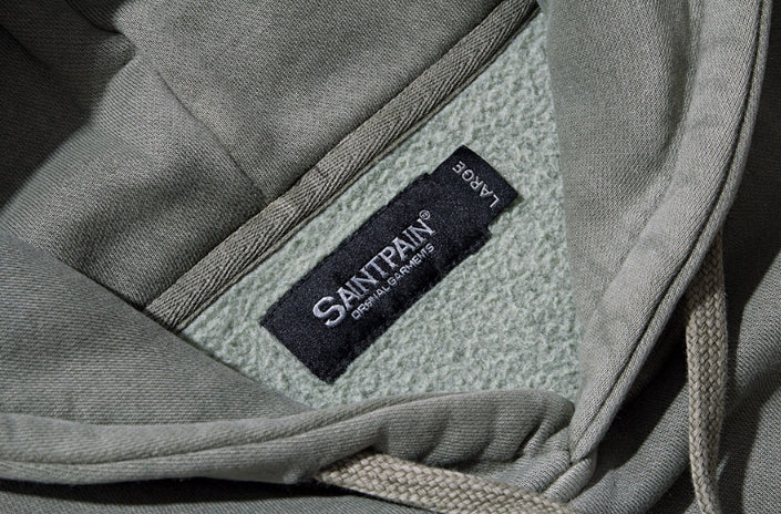 セイントペイン(SAINTPAIN)  SP SAINT LOGO PIGMENT HOOD-KHAKI