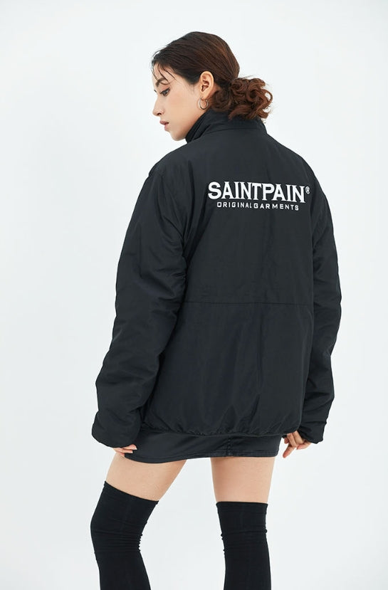 セイントペイン(SAINTPAIN)  SP OG LOGO REVERSIBLE FLEECE JACKET-LEOPARD