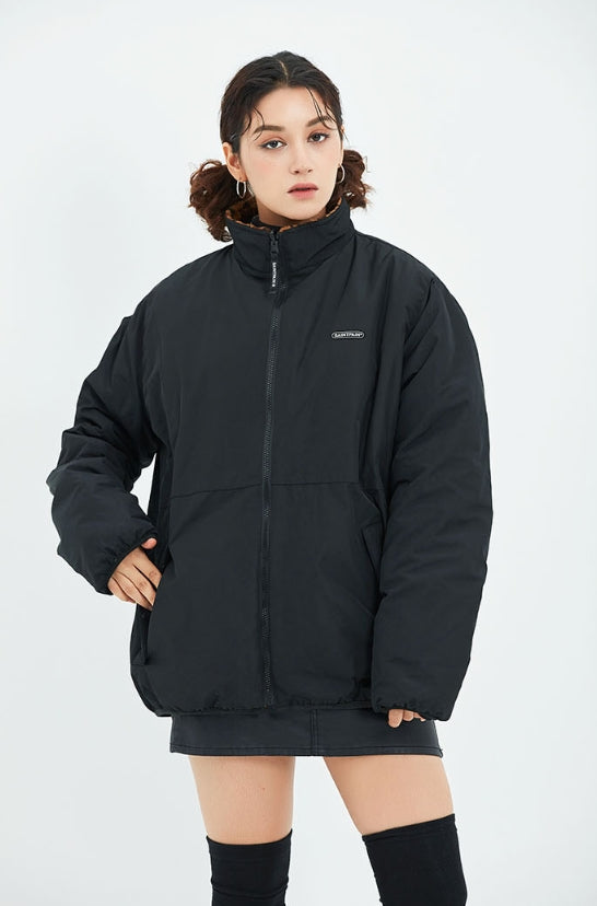 セイントペイン(SAINTPAIN)  SP OG LOGO REVERSIBLE FLEECE JACKET-LEOPARD