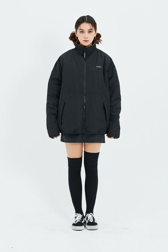セイントペイン(SAINTPAIN)  SP OG LOGO REVERSIBLE FLEECE JACKET-LEOPARD