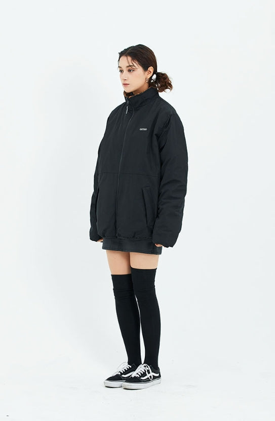 セイントペイン(SAINTPAIN)  SP OG LOGO REVERSIBLE FLEECE JACKET-LEOPARD
