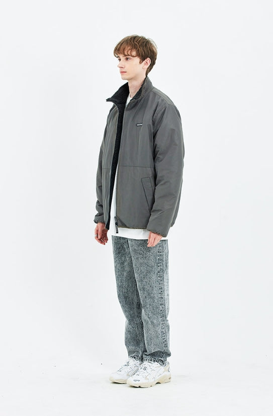 セイントペイン(SAINTPAIN)  SP OG LOGO REVERSIBLE FLEECE JACKET-BLACK