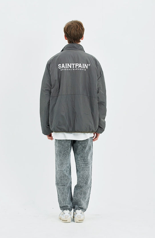 セイントペイン(SAINTPAIN)  SP OG LOGO REVERSIBLE FLEECE JACKET-BLACK
