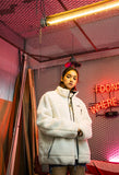 セイントペイン(SAINTPAIN)  SP OG LOGO REVERSIBLE FLEECE JACKET-WHITE