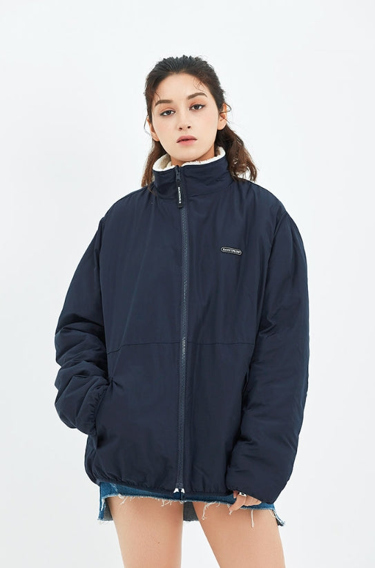 セイントペイン(SAINTPAIN)  SP OG LOGO REVERSIBLE FLEECE JACKET-WHITE