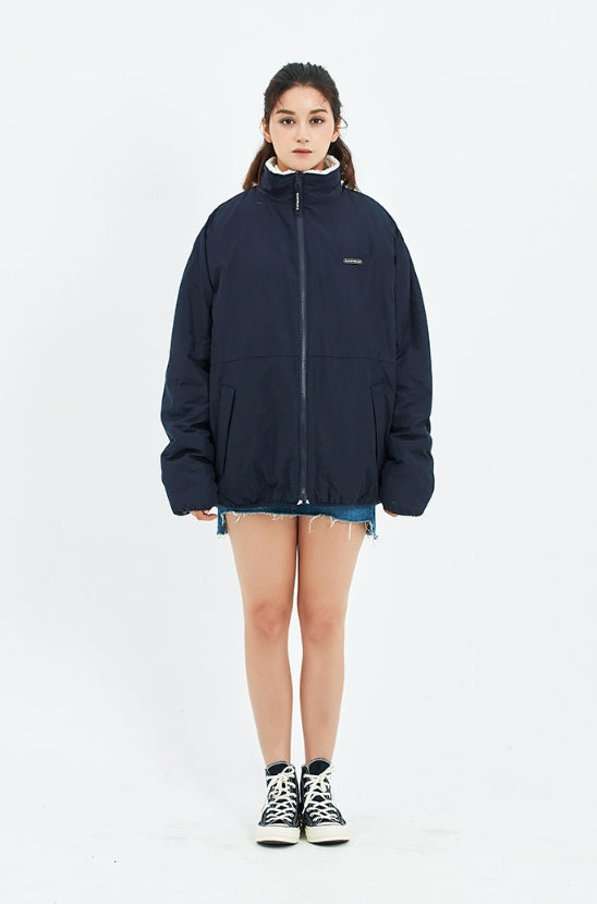 セイントペイン(SAINTPAIN)  SP OG LOGO REVERSIBLE FLEECE JACKET-WHITE