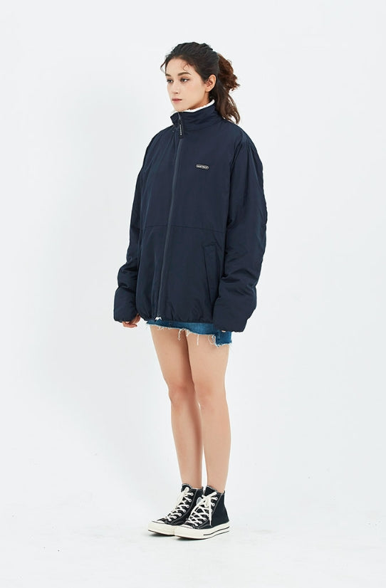 セイントペイン(SAINTPAIN)  SP OG LOGO REVERSIBLE FLEECE JACKET-WHITE