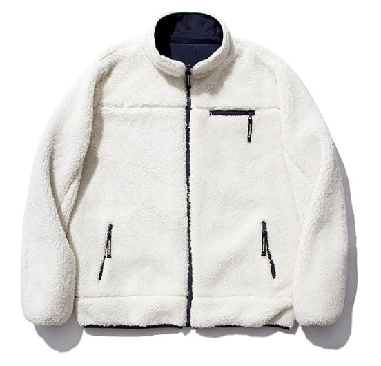 セイントペイン(SAINTPAIN)  SP OG LOGO REVERSIBLE FLEECE JACKET-WHITE