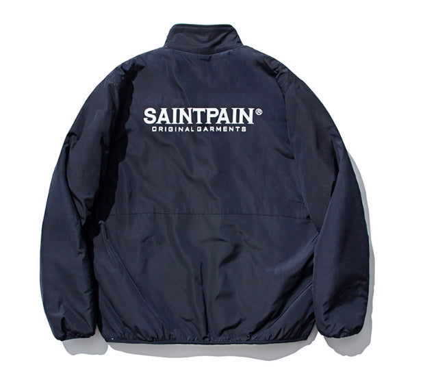 セイントペイン(SAINTPAIN)  SP OG LOGO REVERSIBLE FLEECE JACKET-WHITE