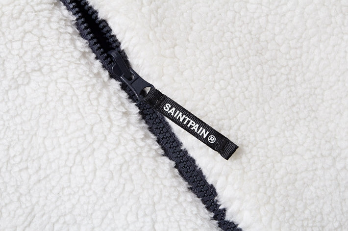 セイントペイン(SAINTPAIN)  SP OG LOGO REVERSIBLE FLEECE JACKET-WHITE