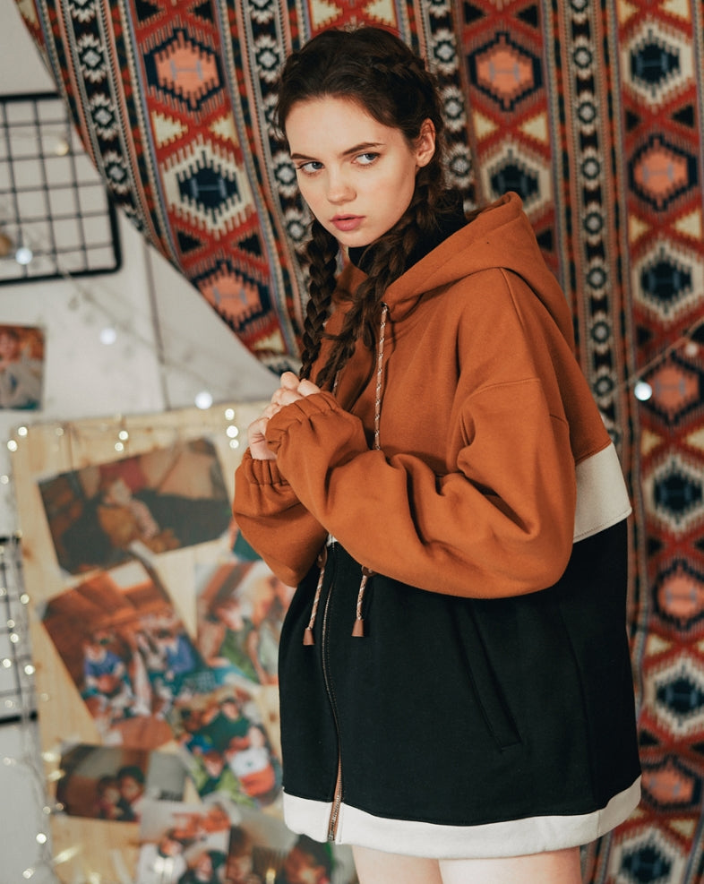 ダブルユーブイプロジェクト(WV PROJECT) MEMORY LINE HOOD ZIP-UP CAMEL JJOT7304