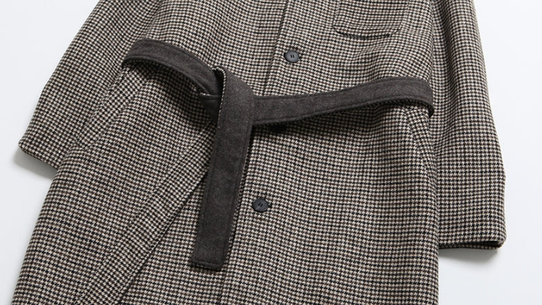 ダブルユーブイプロジェクト(WV PROJECT) THIN OVERFIT CHECK SINGLE COAT KHAKI BLACK  MJOT7295