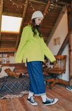 ダブルユーブイプロジェクト(WV PROJECT) COMBI HALF ZIPPER T-SHIRT LIME JJLT7332