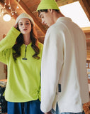 ダブルユーブイプロジェクト(WV PROJECT) COMBI HALF ZIPPER T-SHIRT LIME JJLT7332