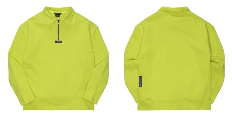 ダブルユーブイプロジェクト(WV PROJECT) COMBI HALF ZIPPER T-SHIRT LIME JJLT7332