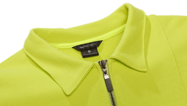 ダブルユーブイプロジェクト(WV PROJECT) COMBI HALF ZIPPER T-SHIRT LIME JJLT7332