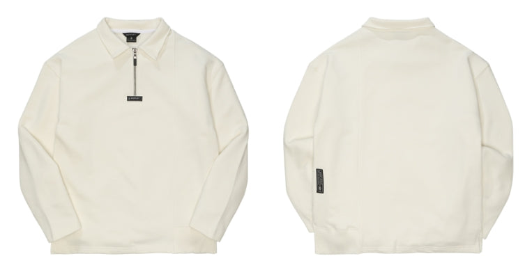 ダブルユーブイプロジェクト(WV PROJECT) COMBI HALF ZIPPER T-SHIRT CREAM JJLT7332