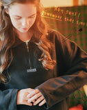 ダブルユーブイプロジェクト(WV PROJECT) COMBI HALF ZIPPER T-SHIRT BLACK JJLT7332