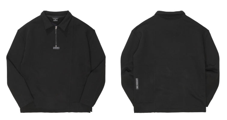 ダブルユーブイプロジェクト(WV PROJECT) COMBI HALF ZIPPER T-SHIRT BLACK JJLT7332