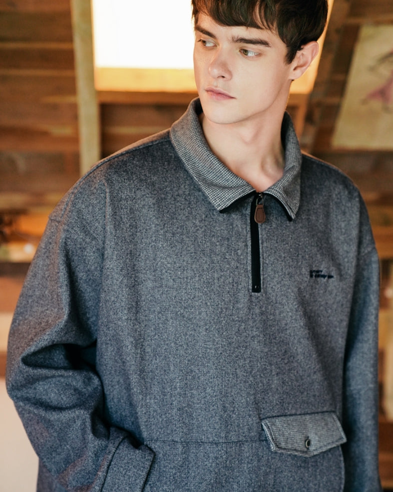ダブルユーブイプロジェクト(WV PROJECT) Line Wool Anorak Dark gray MJOT7326