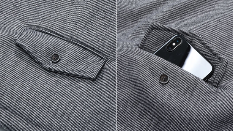ダブルユーブイプロジェクト(WV PROJECT) Line Wool Anorak Dark gray MJOT7326